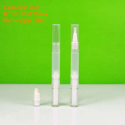 2ml empty clear plastic teeth whitening pen with brush