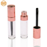 Unique lip gloss container rose gold plastic lip gloss tube empty lipgloss container with brush applicator