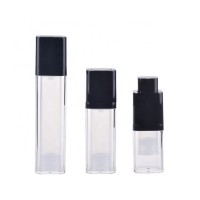 Cosmetic acrylic plastic empty transparent 15ml 30ml pump serum bottle square