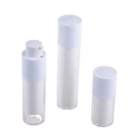 Cosmetic packaging 15ml 30ml 50ml white acrylic rotate airless pump serum bottle for lotion