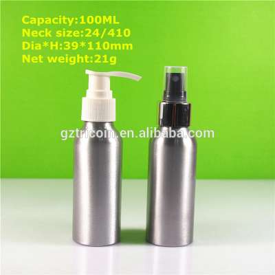 aluminum cosmetic bottle 3.3 oz