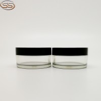 Transparent PET cream jar with black cap