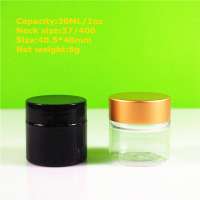 PET Plastic 1oz black jar Containers