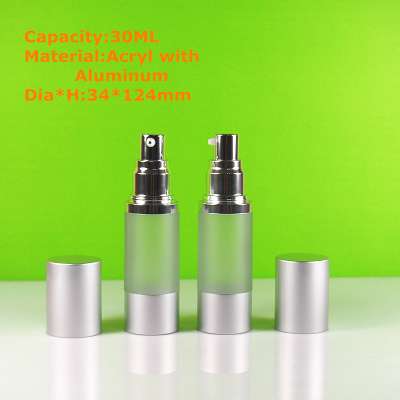 30ml aluminum luxury airless dispenser serum container