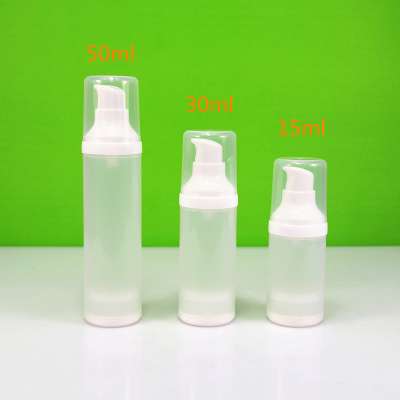 0.5 OZ 1OZ 1.6OZ white plastic airless pump dispenser serum bottle