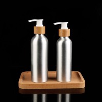 bamboo lotion/spary bottle aluminum bottle150ml 200ml bamboo cosmetic packaging aluminum cosmetic bottle